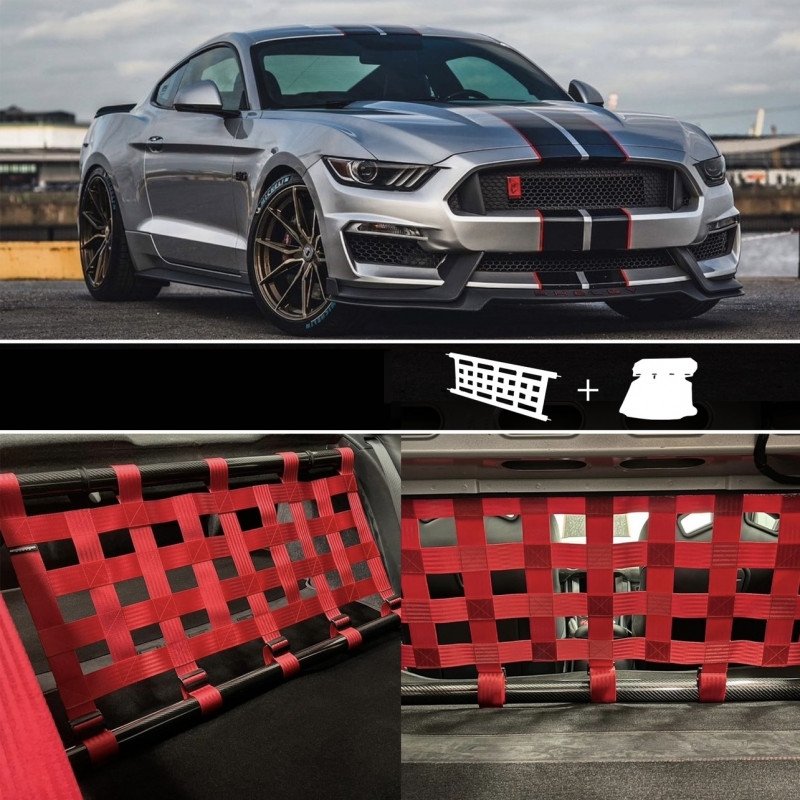 Clubsport Set Komplettset V2 - Doppelstrebe mit Netz und Teppich für Ford Mustang GT Gen. 6